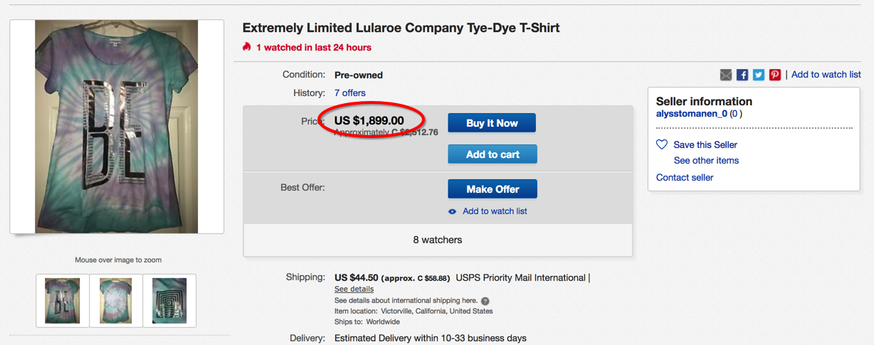 most expensive lularoe leggings - T shirt by Lularoe sold on eBay